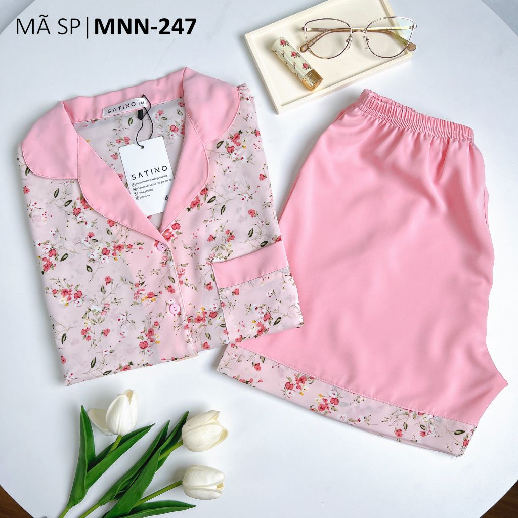 Pijama nữ Lụa Mango TNQN Satino - Lucie Pink AHQT