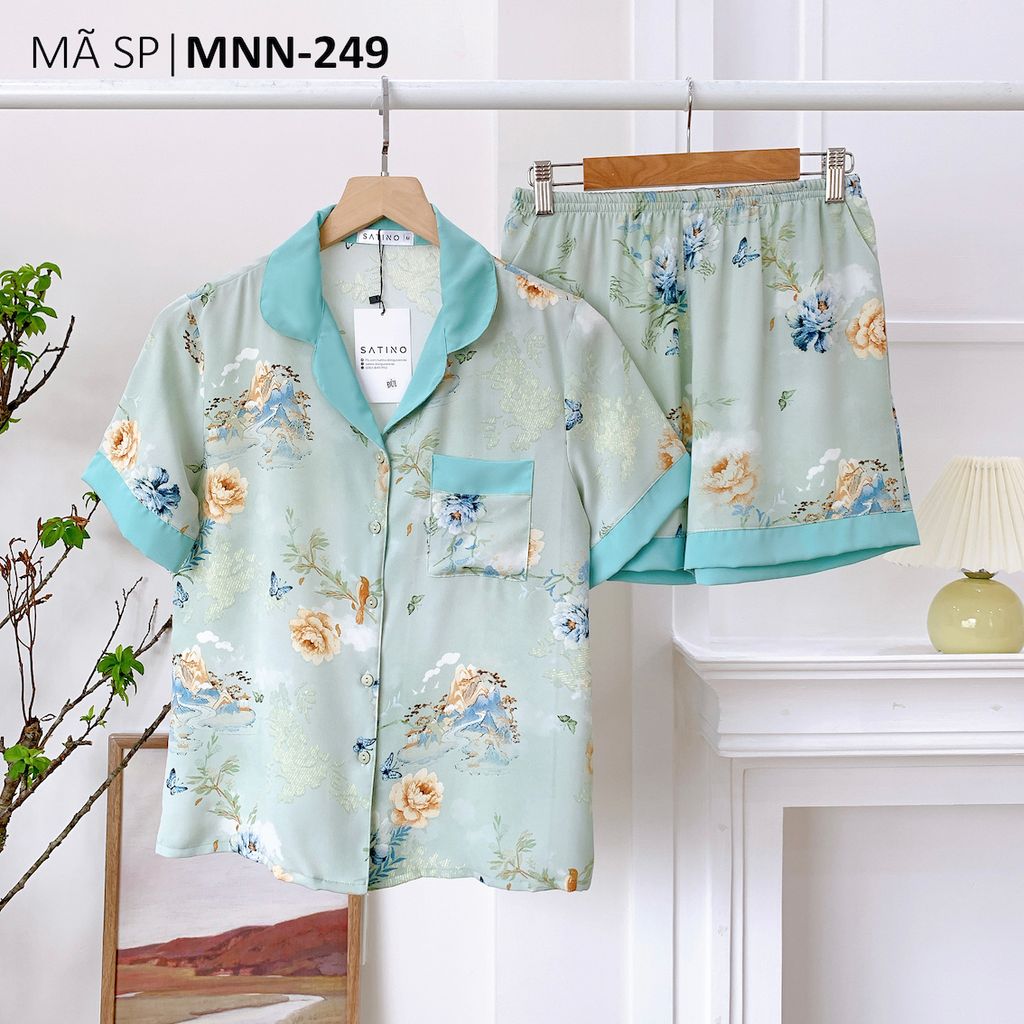 Pijama nữ Lụa Mango TNQN Satino - Juna Mint