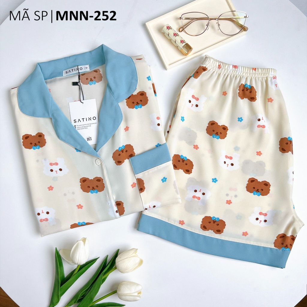 Pijama nữ Lụa Mango TNQN Satino - Rowan Blue