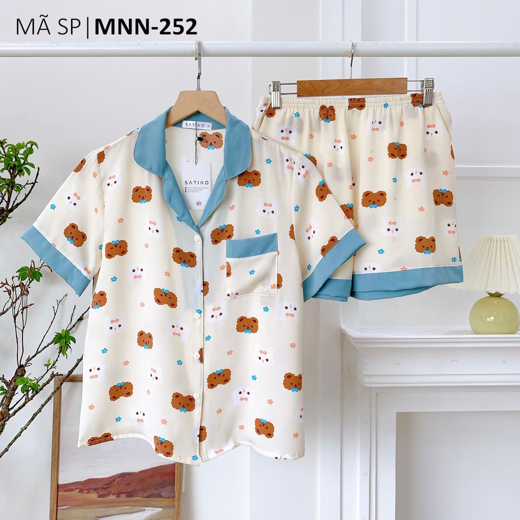 Pijama nữ Lụa Mango TNQN Satino - Rowan Blue