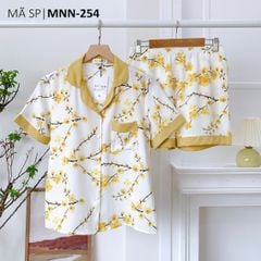 Pijama nữ Lụa Mango TNQN Satino - Blossy Yellow
