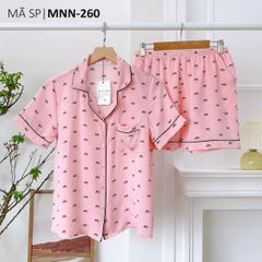 Pijama nữ Lụa Mango TNQN Satino - Bowtie Pink