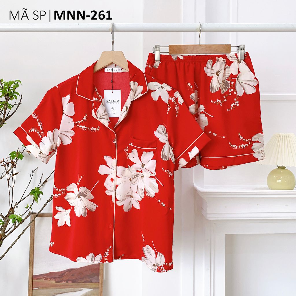 Pijama nữ Lụa Mango TNQN Satino - Jasmine Red