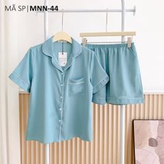 Đồ bộ mặc nhà, đồ ngủ, Pijama nữ Lụa màu trơn TNQN Satino - Blue