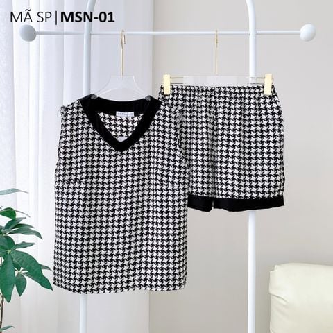 Pijama lụa mango mềm mại, không nhăn Satino SNQN - S-Sofie Black