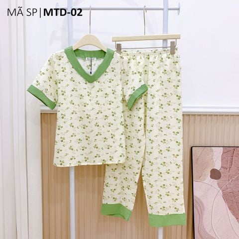 Đồ bộ mặc nhà nữ lụa mango TNQD cổ tim Satino - T-Cami Olive