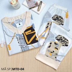 Đồ bộ mặc nhà nữ lụa mango TNQD cổ tim Satino - T-Bina Cream