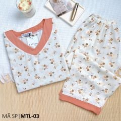 Đồ bộ mặc nhà lụa mango cổ tim Satino TNQL - T-Cami Orange