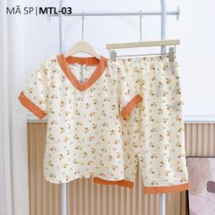 Đồ bộ mặc nhà lụa mango cổ tim Satino TNQL - T-Cami Orange