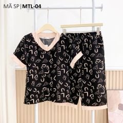 Đồ bộ mặc nhà lụa mango cổ tim Satino TNQL - T-Gina Black