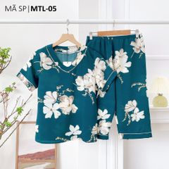 Pijama nữ Lụa Mango TNQL Satino cổ tim - T-Jasmine Mallard Green