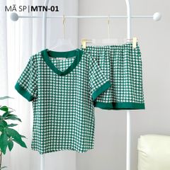 Pijama lụa mango mềm mại, không nhăn Satino TNQN cổ tim - T-Sofie Dark Green