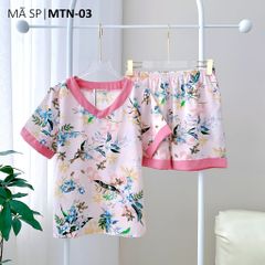 Pijama lụa mango mềm mại, không nhăn Satino TNQN cổ tim - T-Orchid Pink