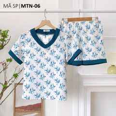 Pijama nữ Lụa Mango TNQN Satino cổ tim - T-Rita Mallard Green