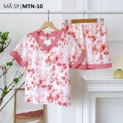 Pijama nữ Lụa Mango TNQN Satino cổ tim - T-Kilie Pink