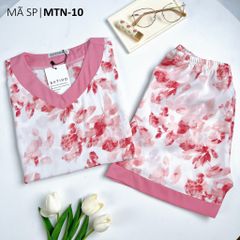 Pijama nữ Lụa Mango TNQN Satino cổ tim - T-Kilie Pink