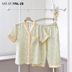 Pijama lụa mango mềm mại, không nhăn Satino TNQL cổ Y - Vana Cream