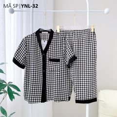Pijama lụa mango mềm mại, không nhăn Satino TNQL cổ Y - Sofie Black
