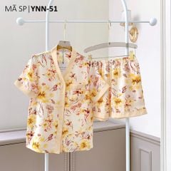 Pijama lụa mango mềm mại, không nhăn Satino TNQN cổ Y - Sevin Cream