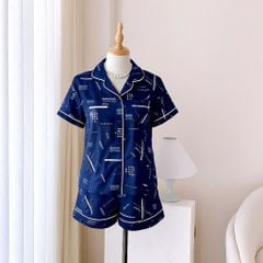 Pijama lụa Latin TNQN - Leni Dark Blue