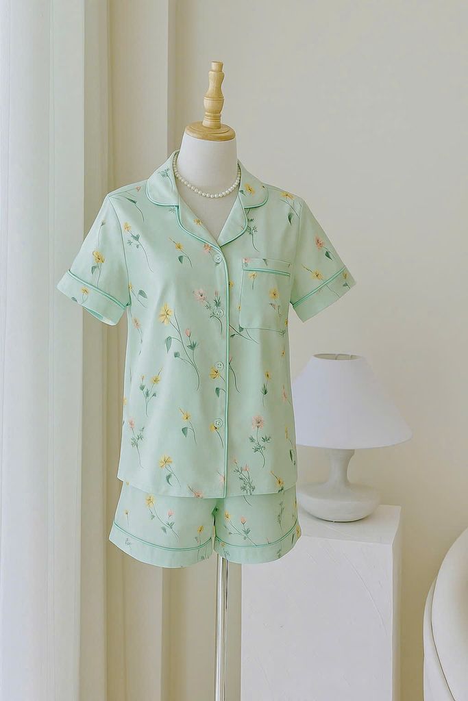 Pijama lụa Latin TNQN - Naye Mint