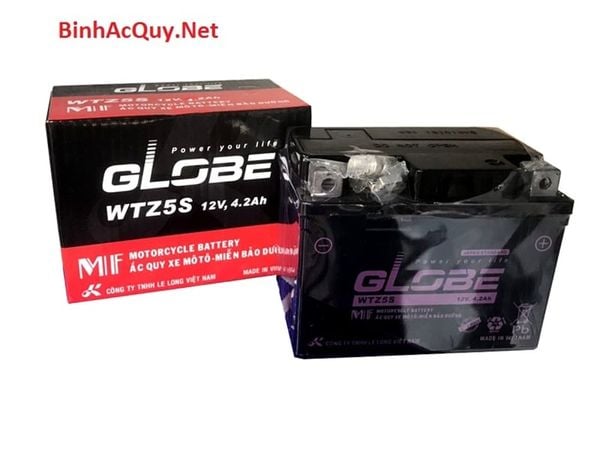  Bình ắc quy xe máy GLOBE 12V-4.2AH | Mã WTZ5S 