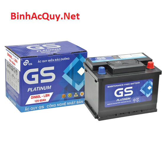  Bình ắc quy khô GS 12V-60Ah | Mã MF DIN60L-LBN 