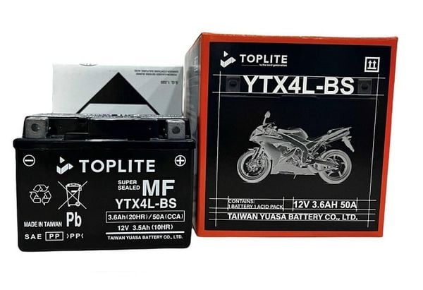  Bình Ắc Quy Yuasa Toplite YTX4L-BS (12V-3.5AH) 