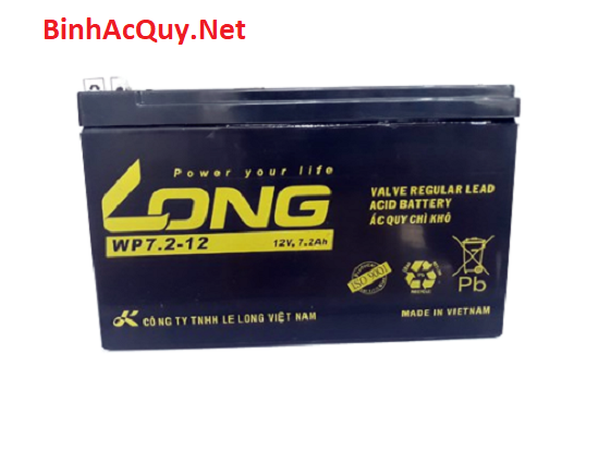  Bình ắc quy vi tính Long 12V-7.2AH | Mã  WP7.2-12 