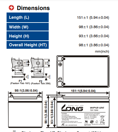  Bình ắc quy xe đạp điện Globe 12V-12AH | Mã WP12-12SE 