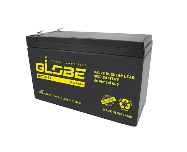  Bình Ắc Quy  Globe 12V-7.5AH | Mã WP7.5-12 