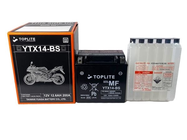  Bình ắc quy Mô tô Yuasa 12V-12AH | Mã Toplite YTX14-BS 