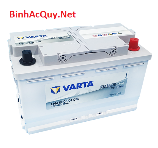 Varta Silver Dynamic AGM LN4 580901080 DIN80 DIN80L AGM Maintenance Free  Car Battery, Made in Korea