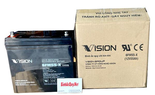 Ắc quy Vision 6FM55-X (12V-55Ah) 