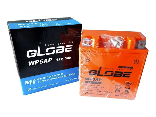  Bình ắc quy xe máy Dream GLOBE 12V-5AH | Mã  WP5AP 