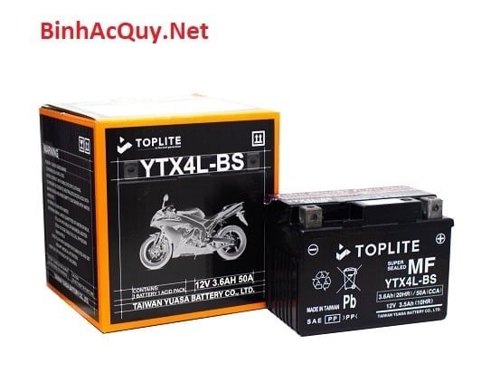  Bình ắc quy Yuasa Toplite YTX4L-BS (12V-3.5AH) 