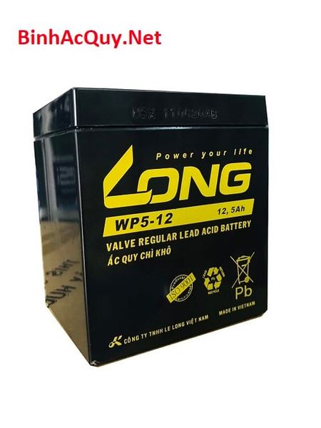  Bình ắc quy khô Long 12V-5AH | Mã WP5-12 