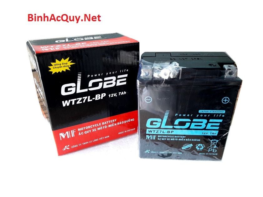  Bình ắc quy xe máy SH Globe 12V-7AH | Mã WTZ7L-BP 