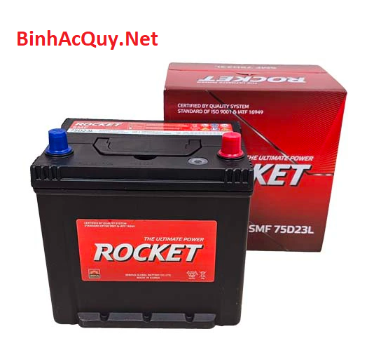  Bình ắc quy khô Rocket 12V-65AH | Mã SMF 75D23L 