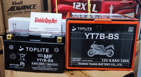  Ắc quy Yuasa Toplite YT7B-BS (12V-6,8Ah) 