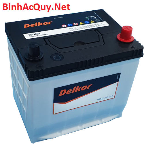 Bình ắc quy khô Delkor 12V-60AH | Mã 55D23L