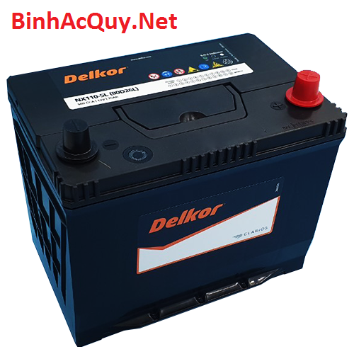 Bình ắc quy khô Delkor 12V-70AH | Mã 80D26L