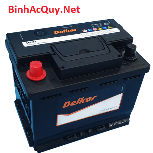 Bình ắc quy khô Delkor 12V-60AH | Mã DIN 56031R