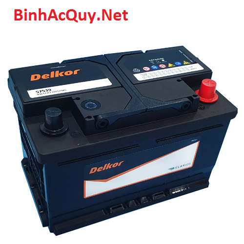 Bình Ắc quy Khô Delkor 12V-75AH | Mã DIN 57539