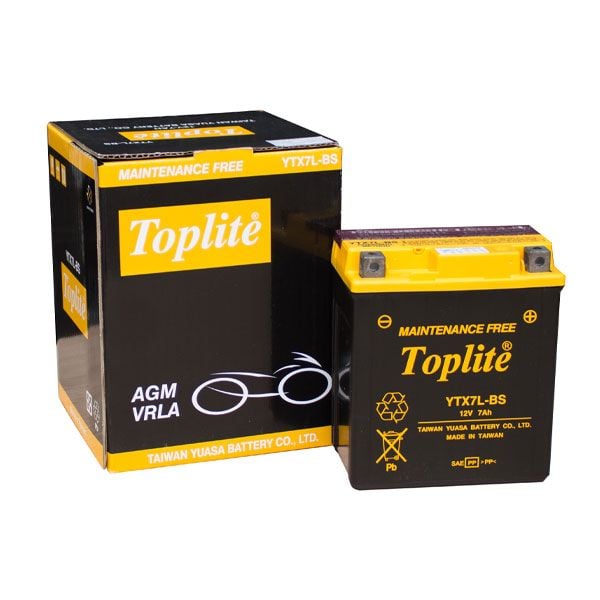  Bình Ắ Quy Xe SH Yuasa 12V-7AH | Mã Toplite YTX7L-BS 