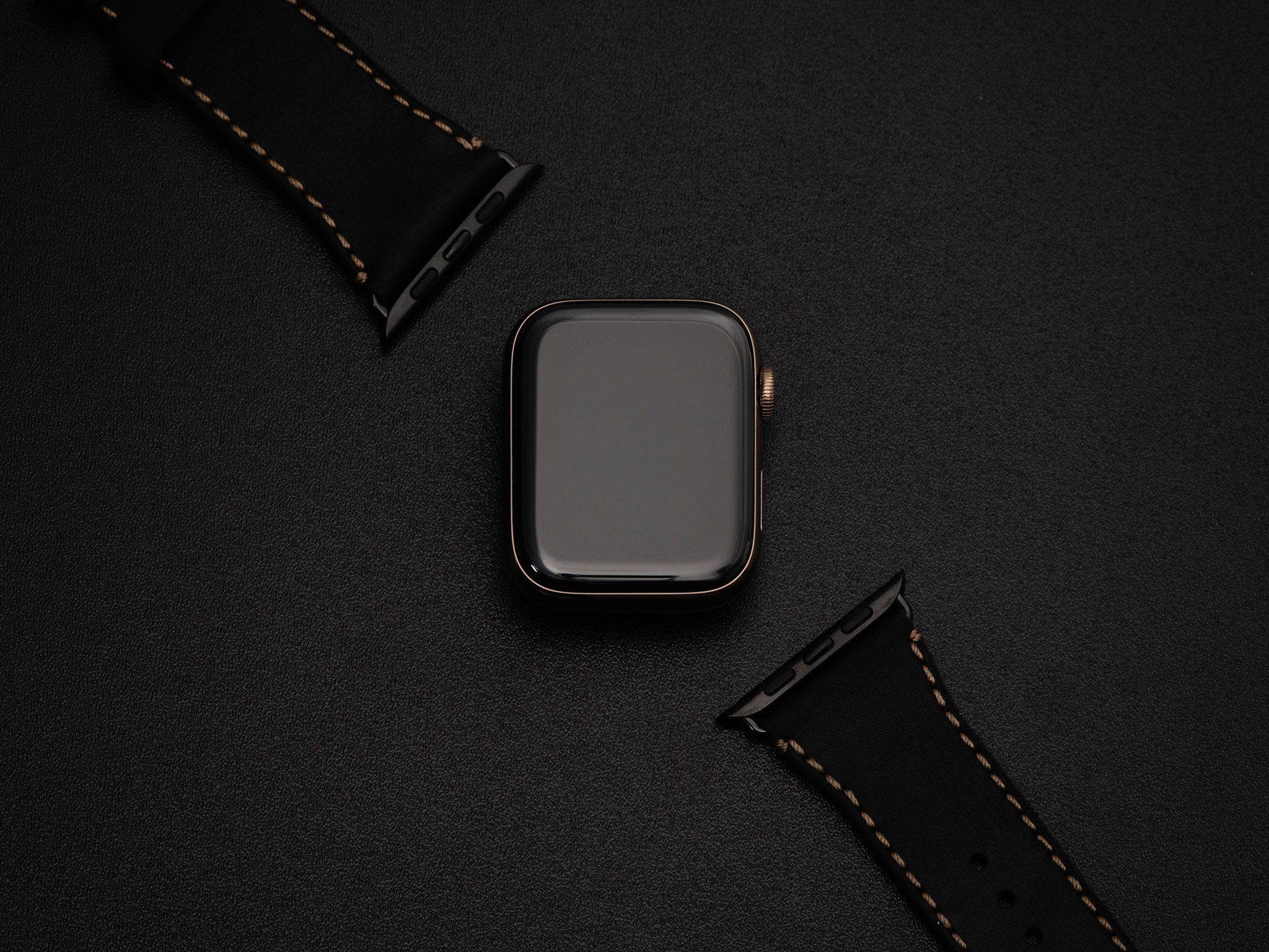  Dây da SEN Apple Watch size lớn (42/44/45mm) - Adapter Đen 