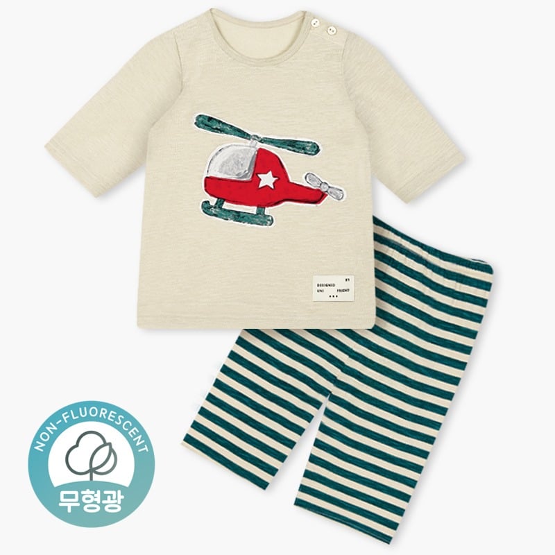 Bộ đồ lửng cotton mịn bé trai U2108