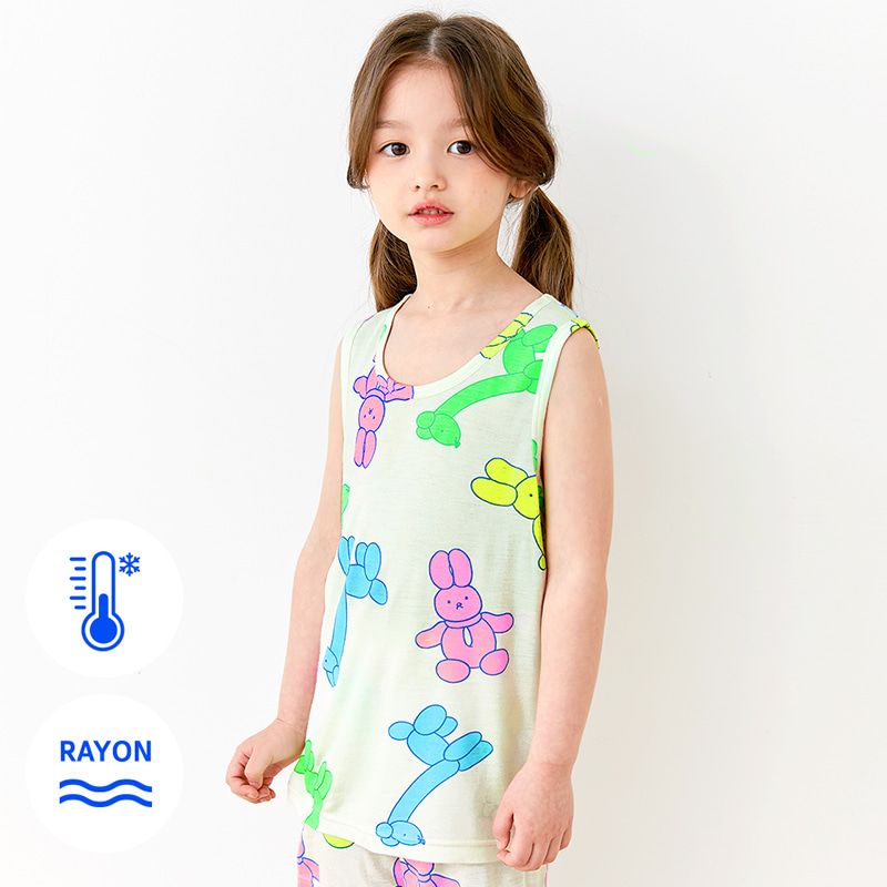 Bộ đồ ba lỗ Cool Feel mịn mỏng mát bé gái U4048