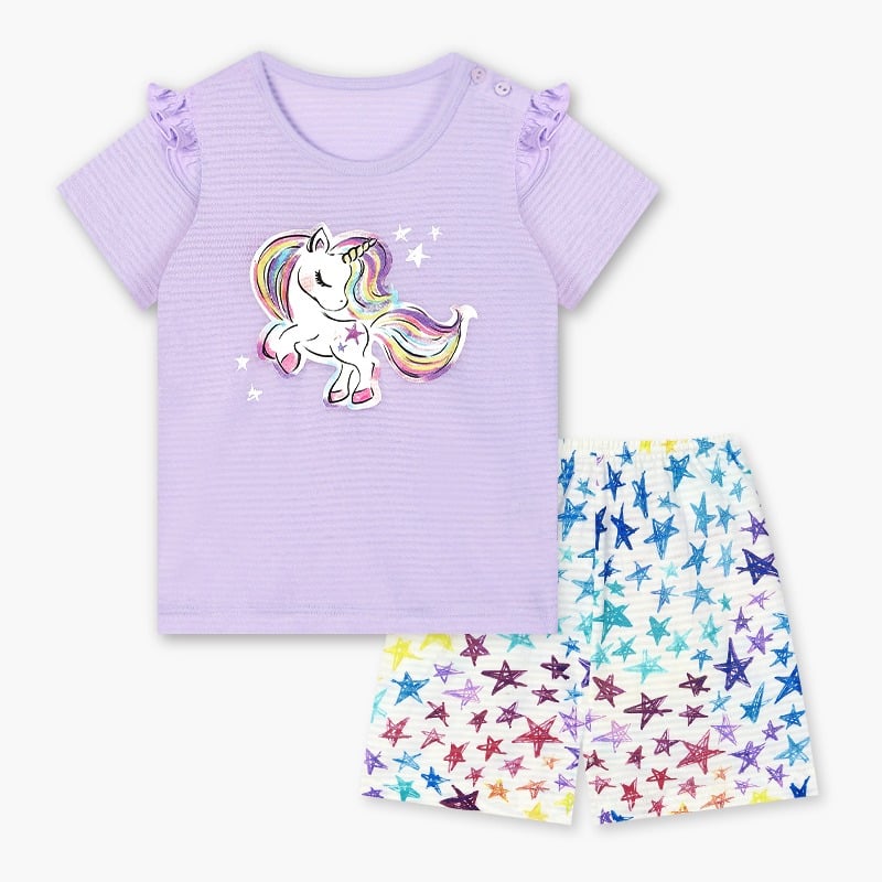 Bộ đồ ngắn cotton giấy bé gái U3140
