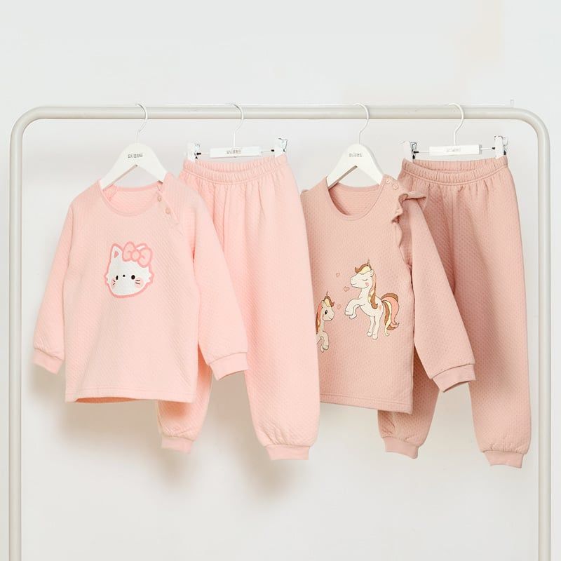 Bộ đồ dài chần bông 3 lớp cho bé gái U1223